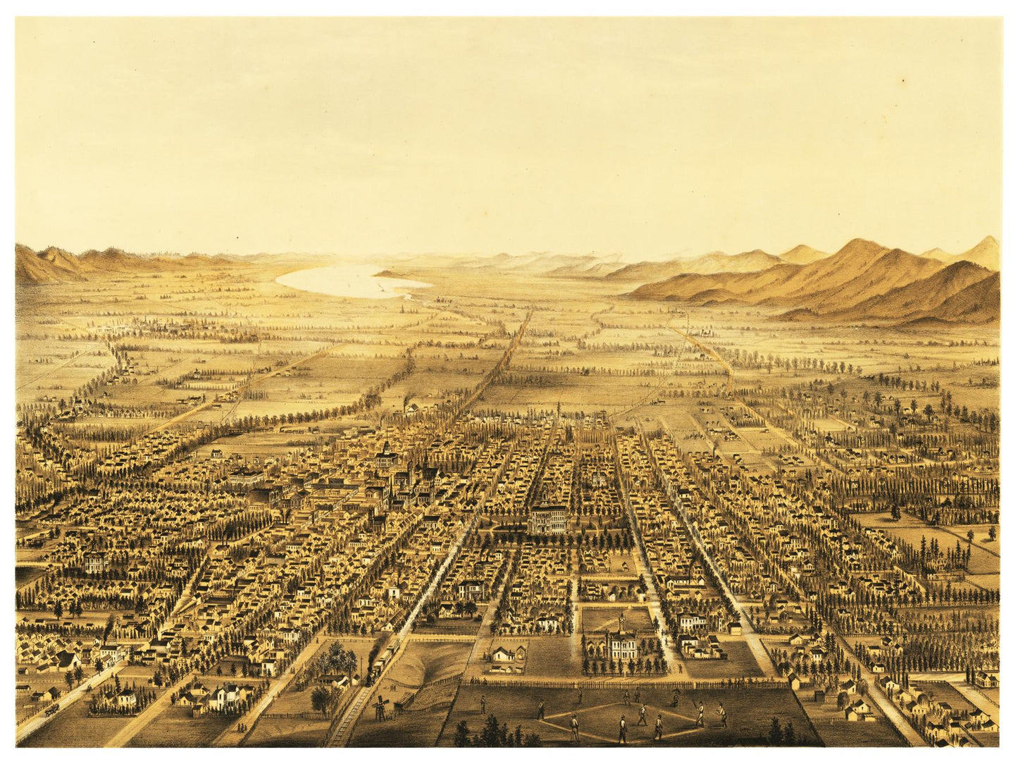 Historische Stadtansicht San José um 1875
