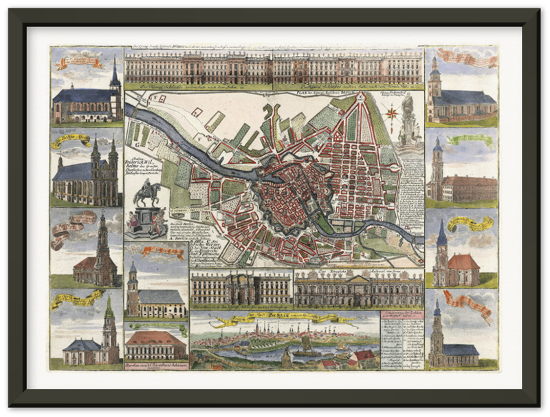 Historical city map  Test product horizontal 3 sizes