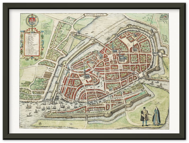 Historical city map  Test product horizontal 3 sizes