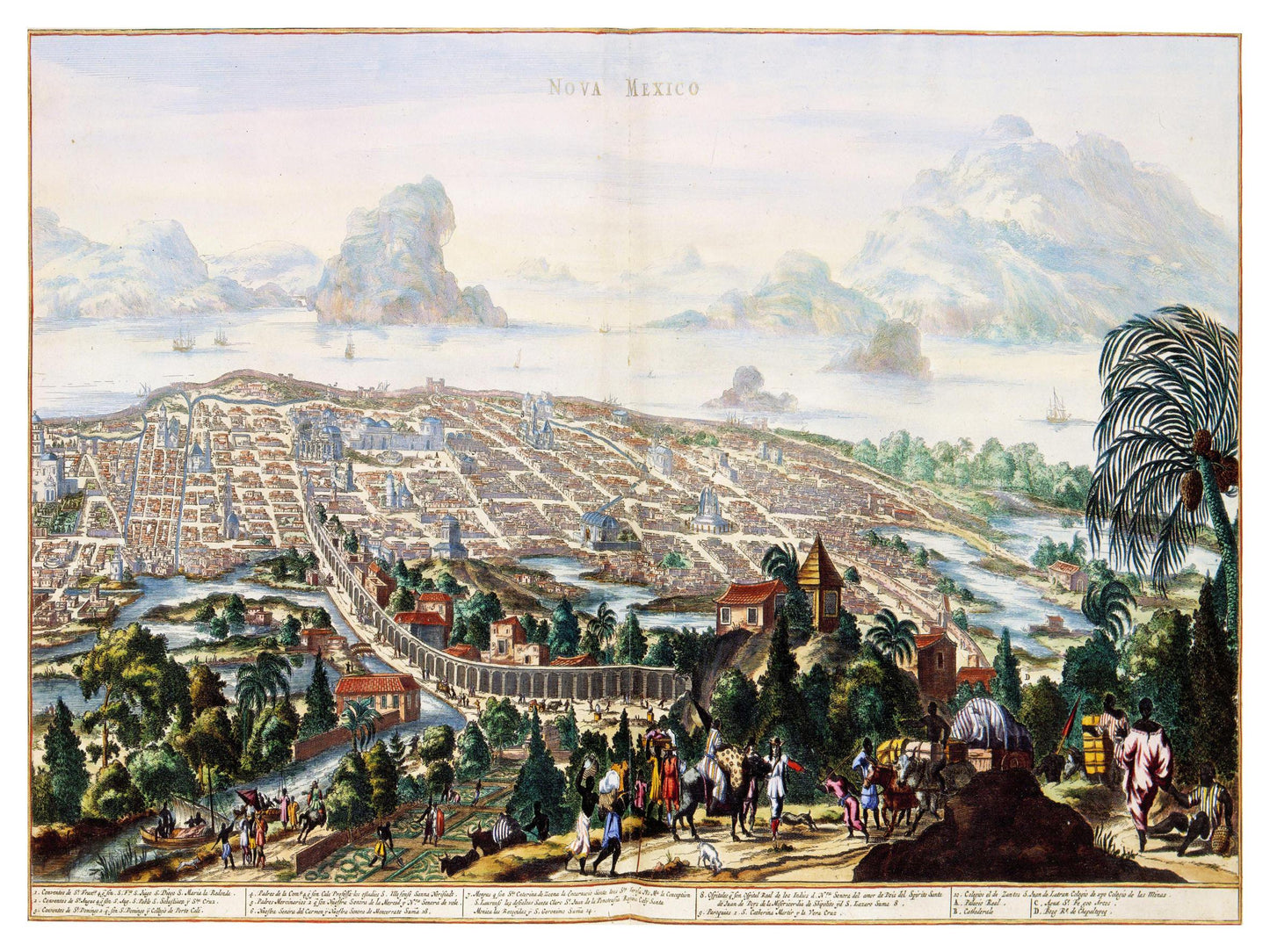 Historischer Stadtansicht Mexiko-Stadt um 1690