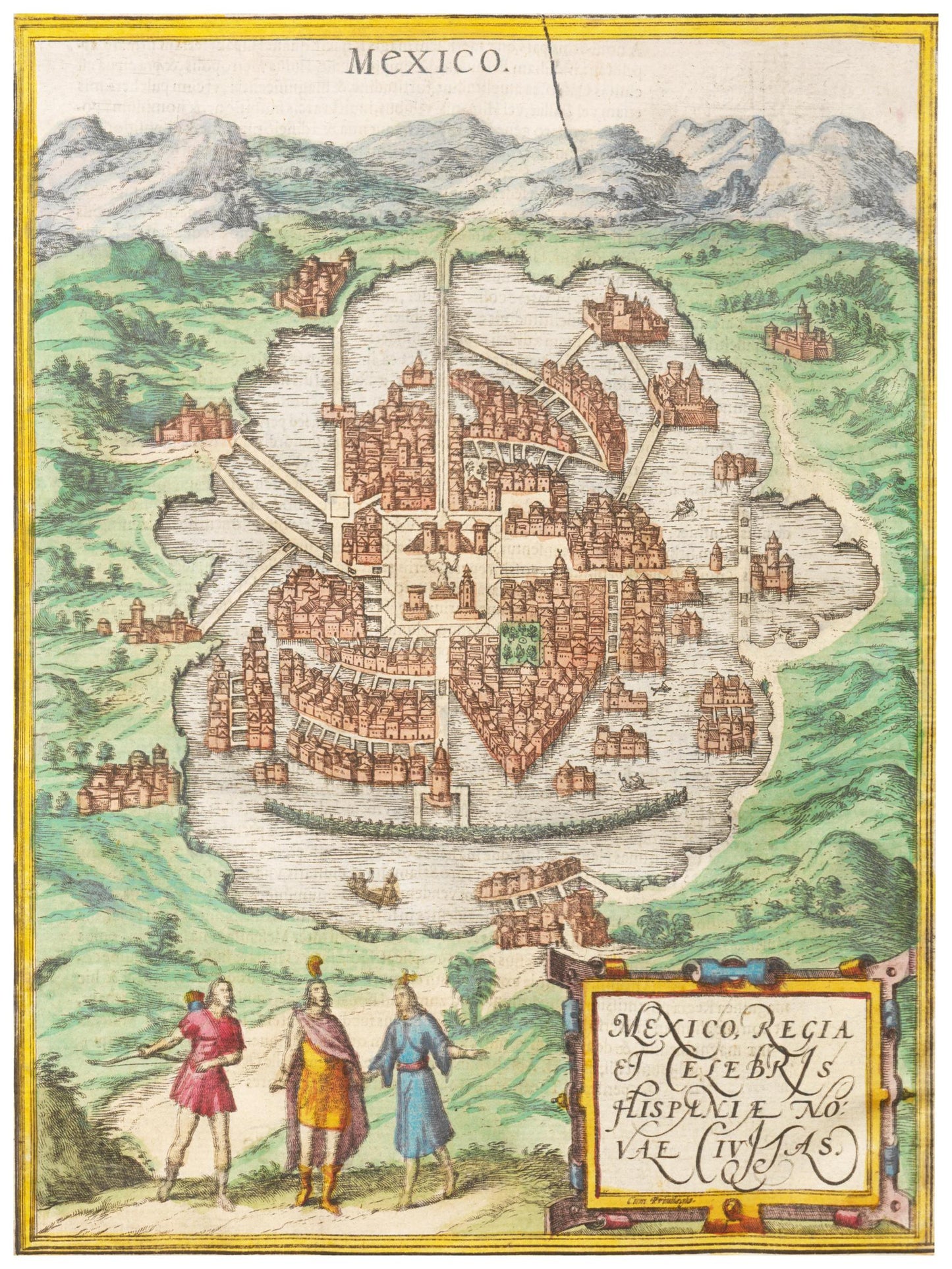 Historischer Stadtplan Mexiko-Stadt um 1570
