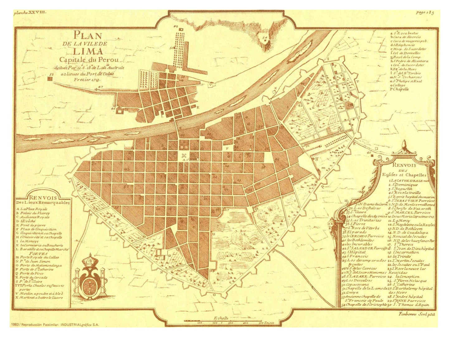 Historischer Stadtplan Lima um 1717