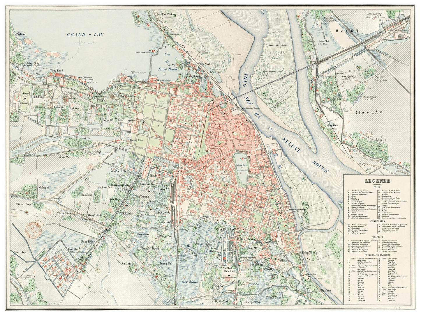 Historischer Stadtplan Hanoi um 1911