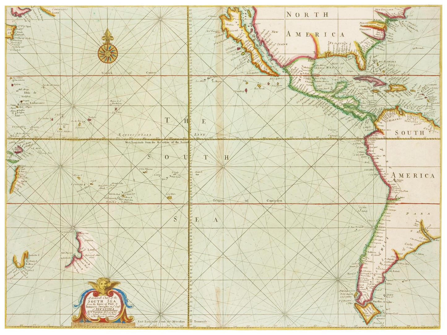Historische Landkarte Ozeanien um 1705