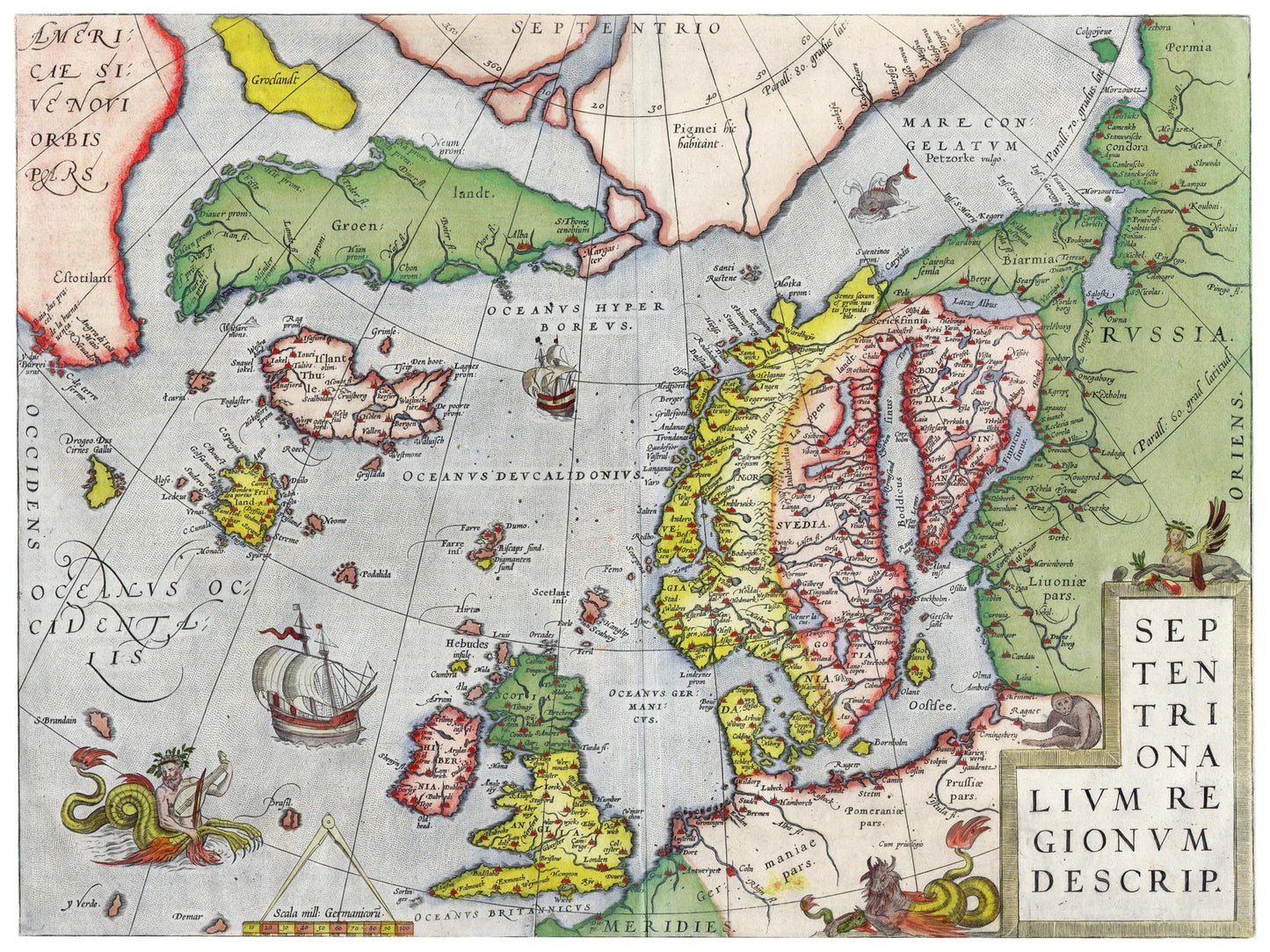 Historische Landkarte Nordeuropa um 1580