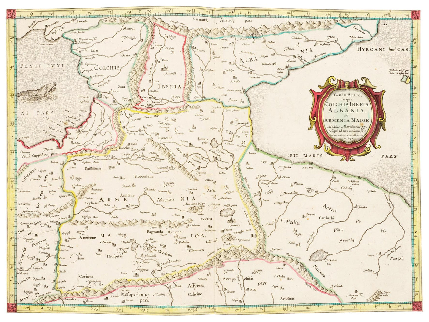 Historische Landkarte Kaukasus um 1704