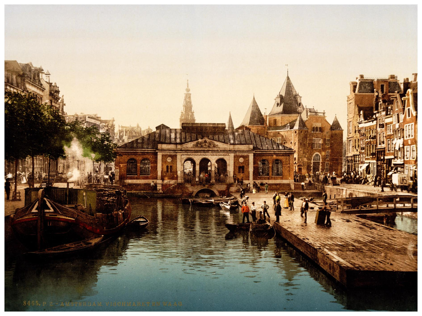 Historische Ansicht Amsterdam Fischmarkt um 1895