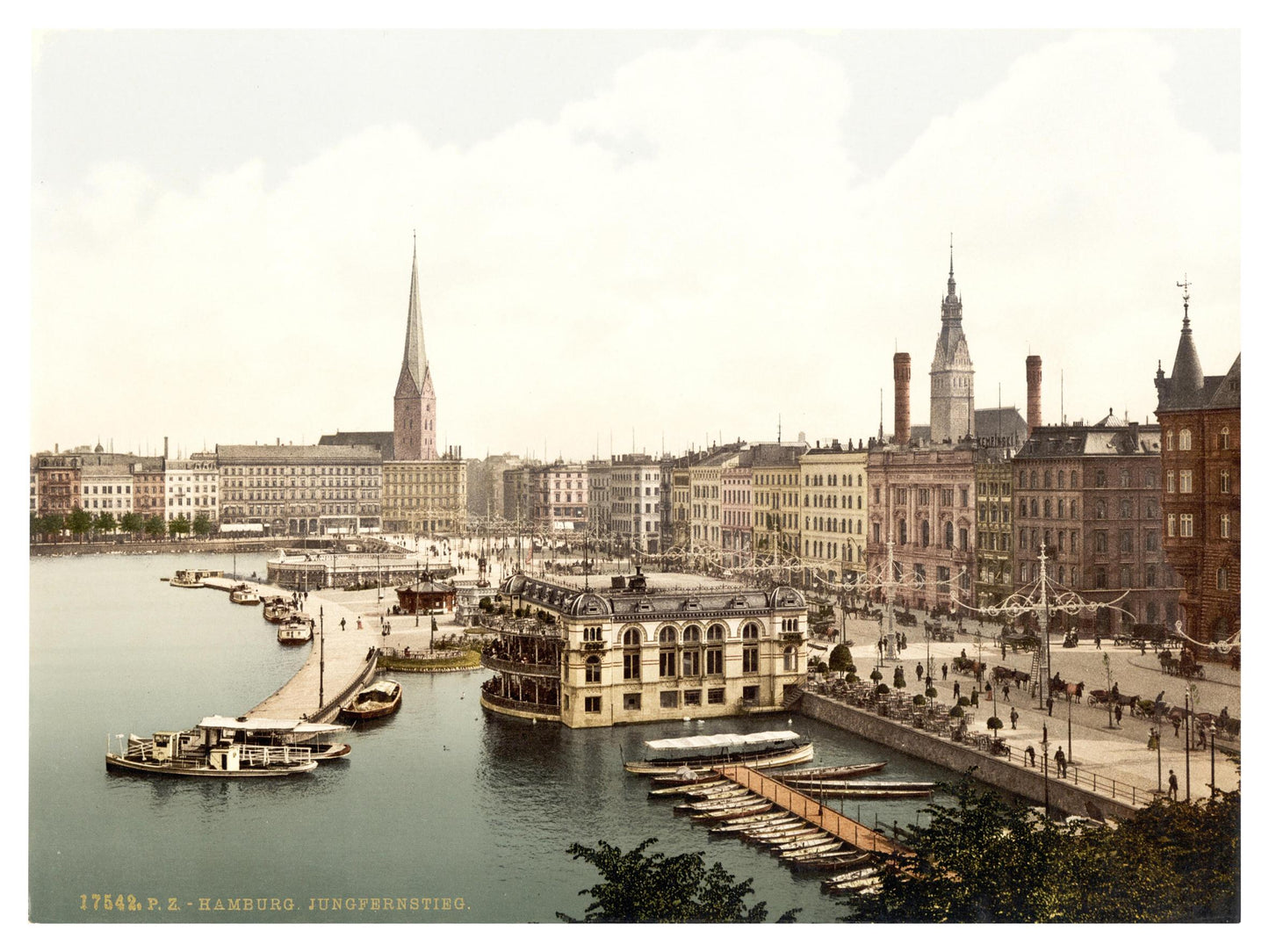 Historische Ansicht Hamburg Jungfernstieg um 1895