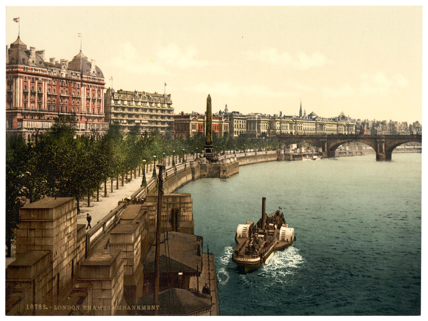 Historische Ansicht London Themse um 1895