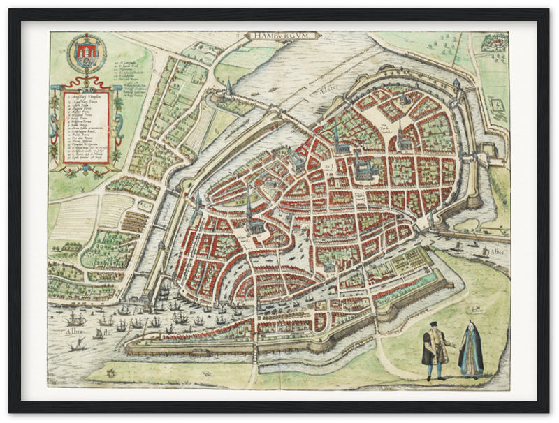 Historical city map  Test product horizontal 3 sizes