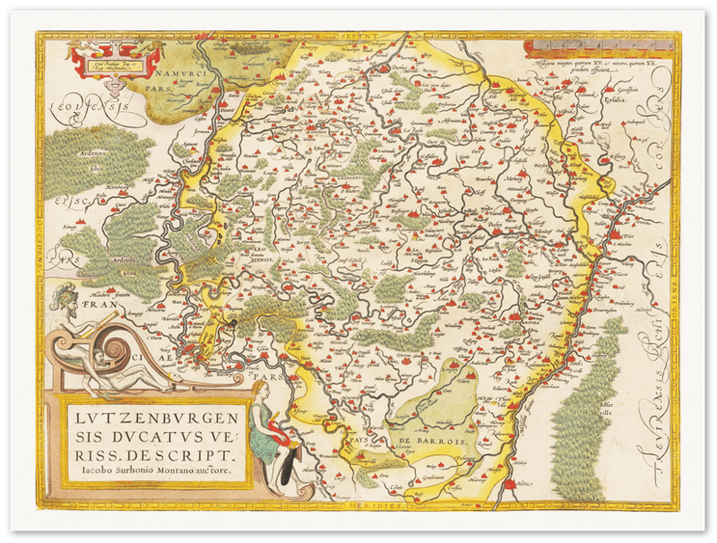 Historische Landkarte Luxemburg um 1609 - Kartenhandlung Rothert