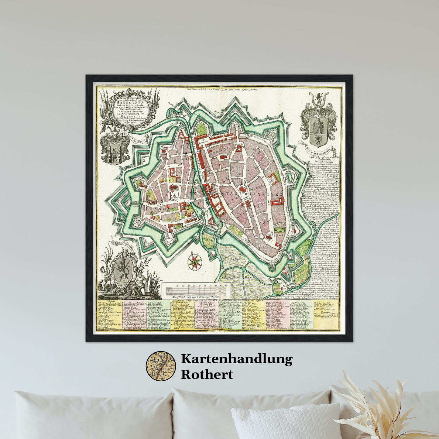 Historischer Stadtplan Hannover um 1735