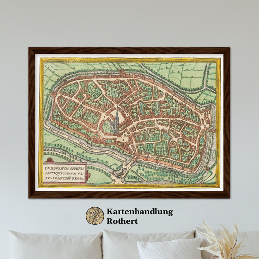 Historischer Stadtplan Duisburg um 1612