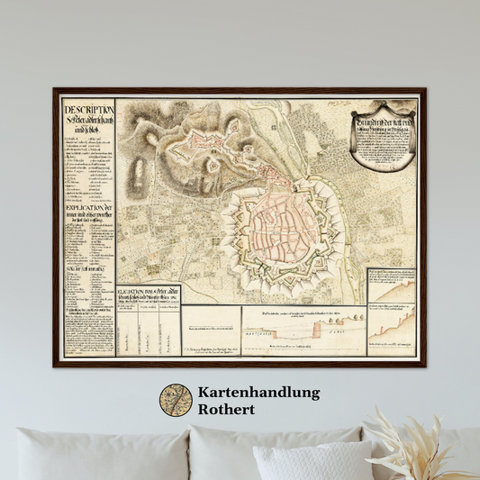 Historischer Stadtplan Freiburg im Breisgau um 1698