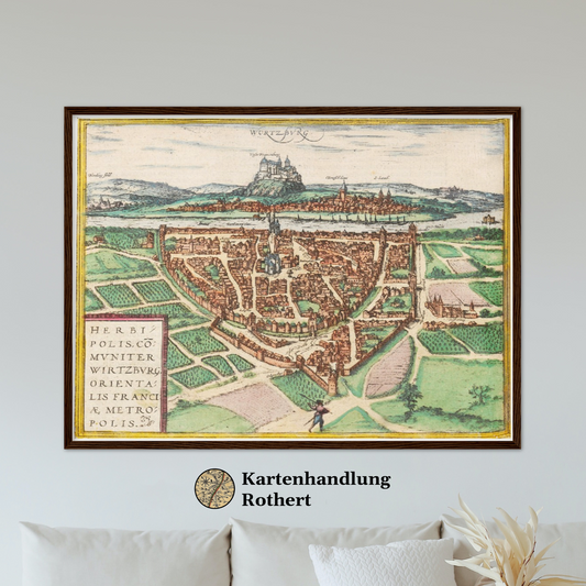 Historische Stadtansicht Würzburg um 1612
