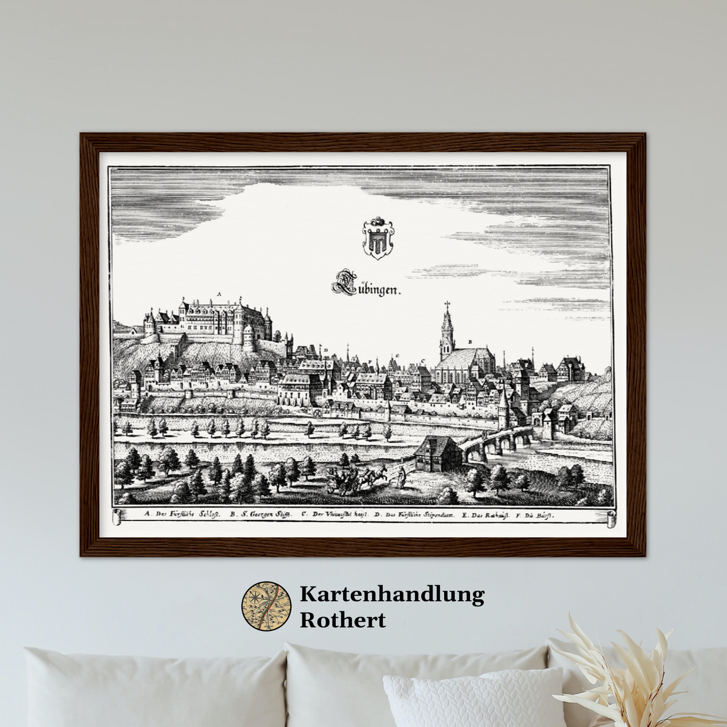 Historische Stadtansicht Tübingen um 1643