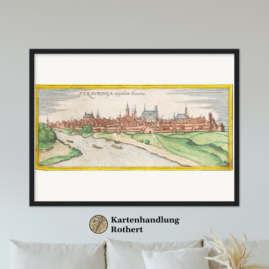 Historische Stadtansicht Straubing um 1570