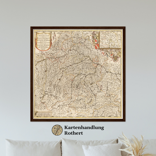 Historische Landkarte Bayern um 1698