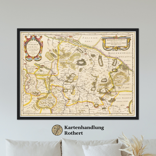 Historische Landkarte Lüneburg um 1635