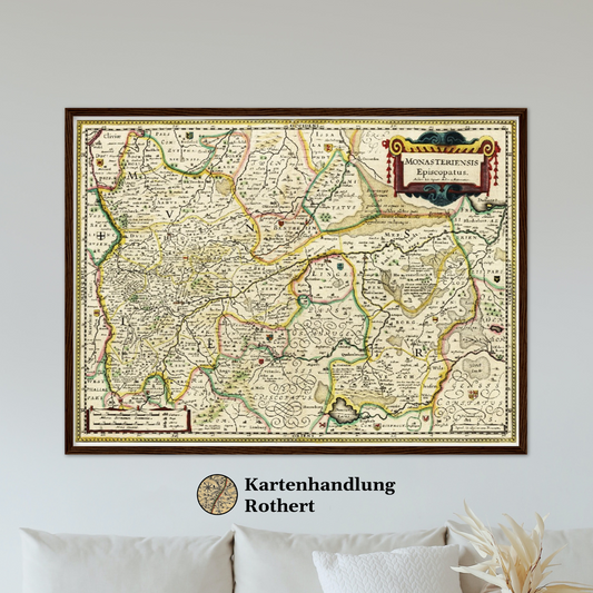 Historische Landkarte Münster um 1650