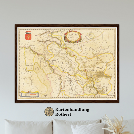 Historische Landkarte Niederrhein um 1635