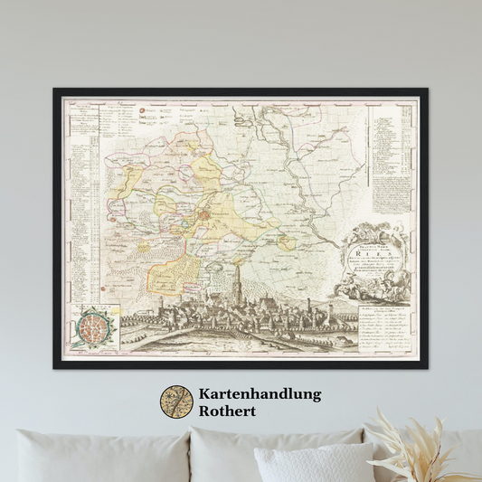 Historische Landkarte Nördlingen um 1738