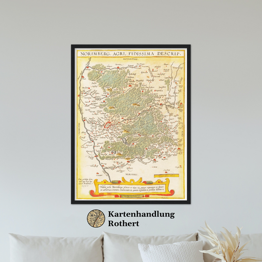 Historische Landkarte Nürnberg um 1609