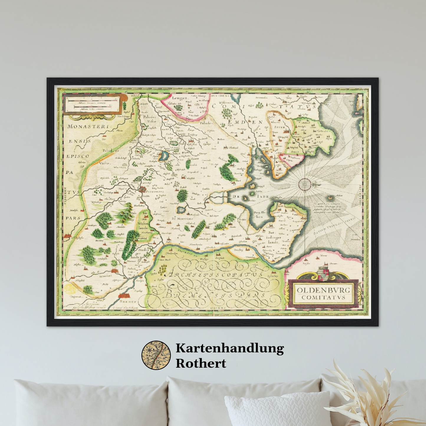 Historische Landkarte Oldenburg um 1645