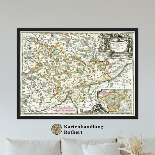 Historische Landkarte Ulm um 1712