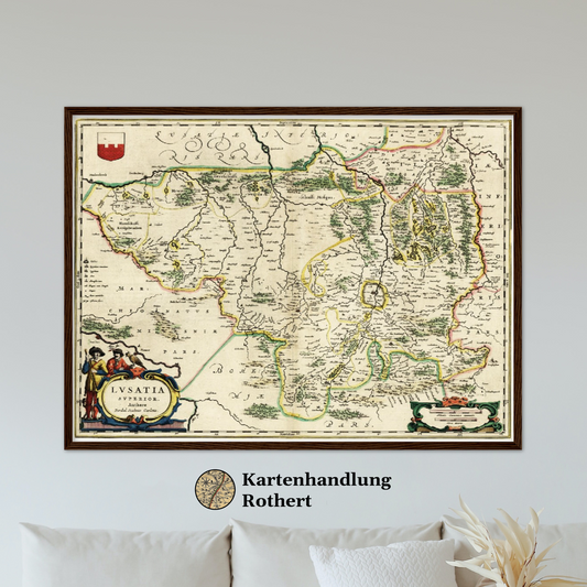 Historische Landkarte Lausitz um 1650