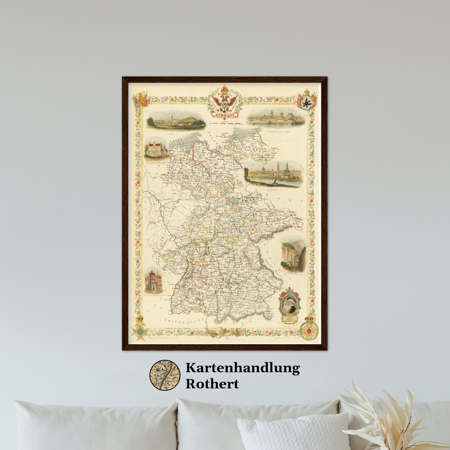 Historische Landkarte Deutschland um 1851