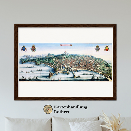 Historische Stadtansicht Neapel um 1690