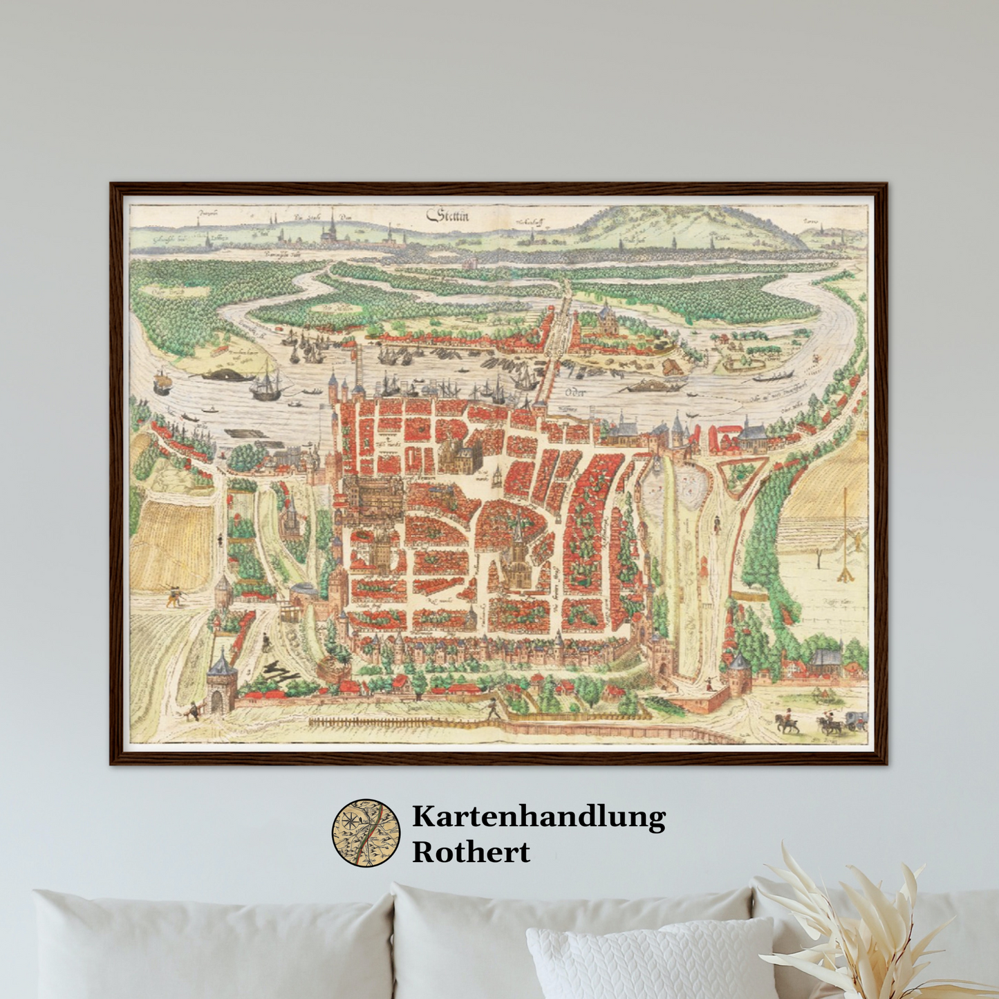 Historische Stadtansicht Stettin um 1592