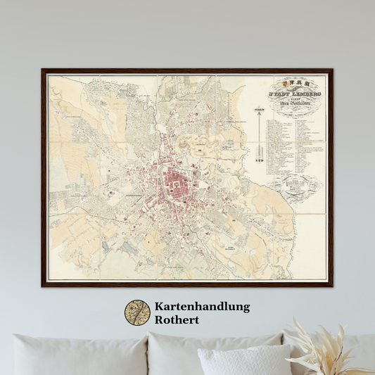 Historischer Stadtplan Lemberg um 1829