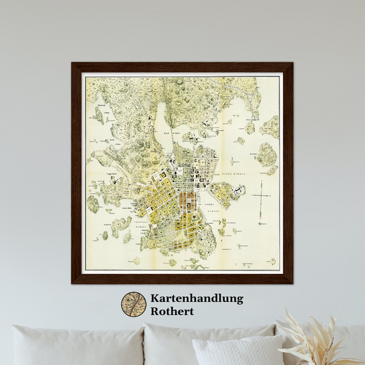 Historical city map  Test product horizontal 3 sizes