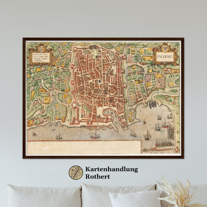 Historischer Stadtplan Palermo um 1592