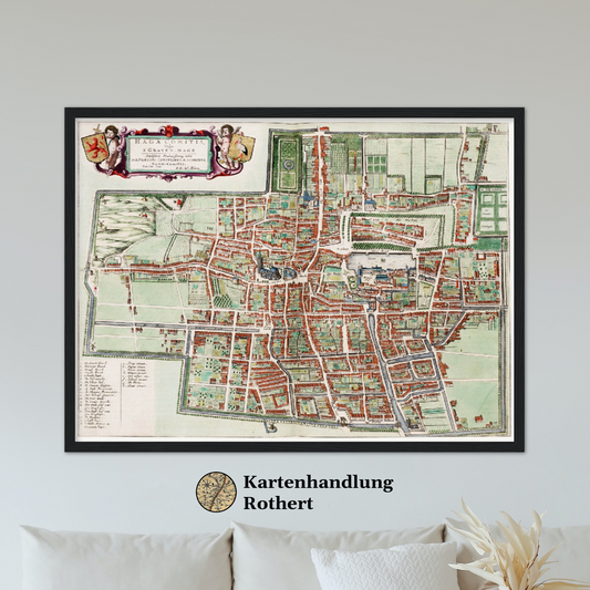 Historical city map  Test product horizontal 3 sizes