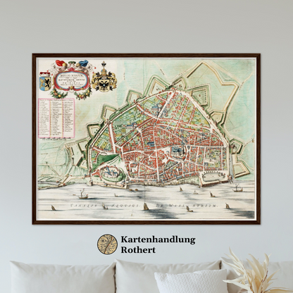 Historischer Stadtplan Nijmegen um 1649