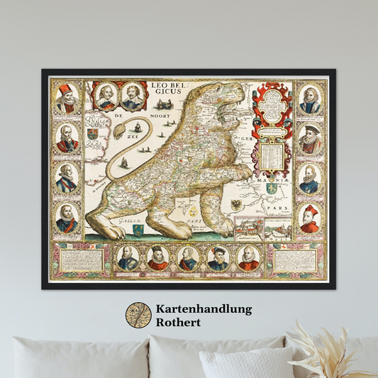 Historische Landkarte Belgien um 1650