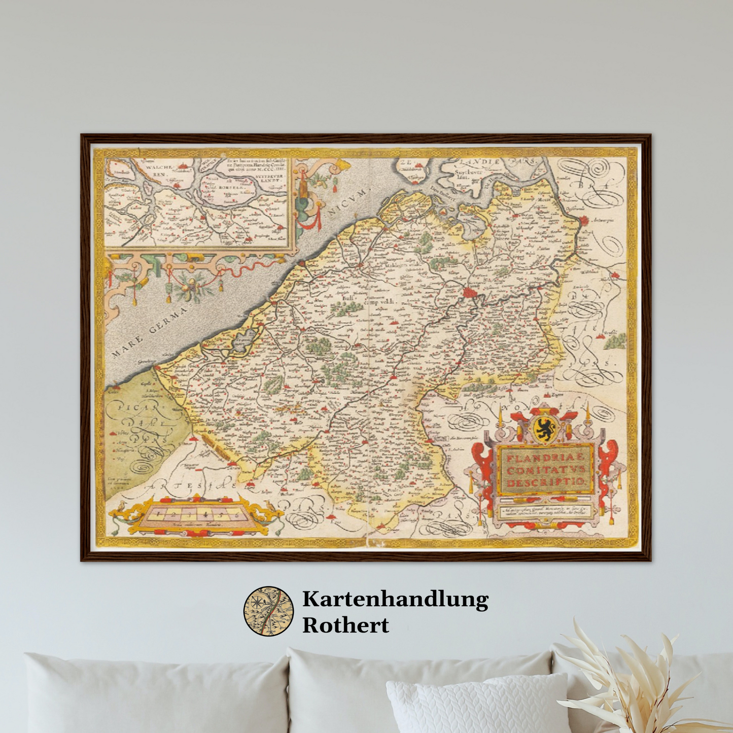 Historische Landkarte Flandern um 1609