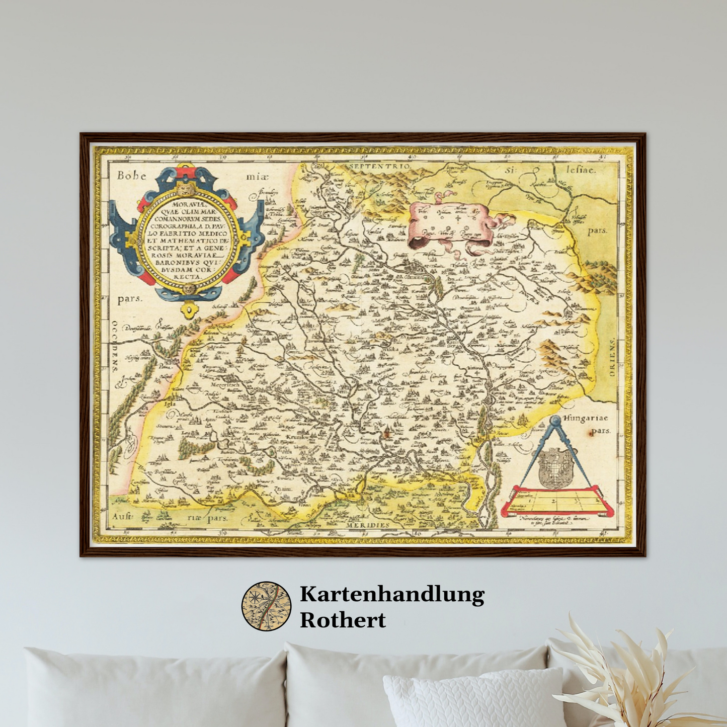 Historische Landkarte Mähren um 1609