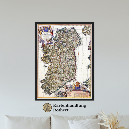 Historische Landkarte Irland um 1646