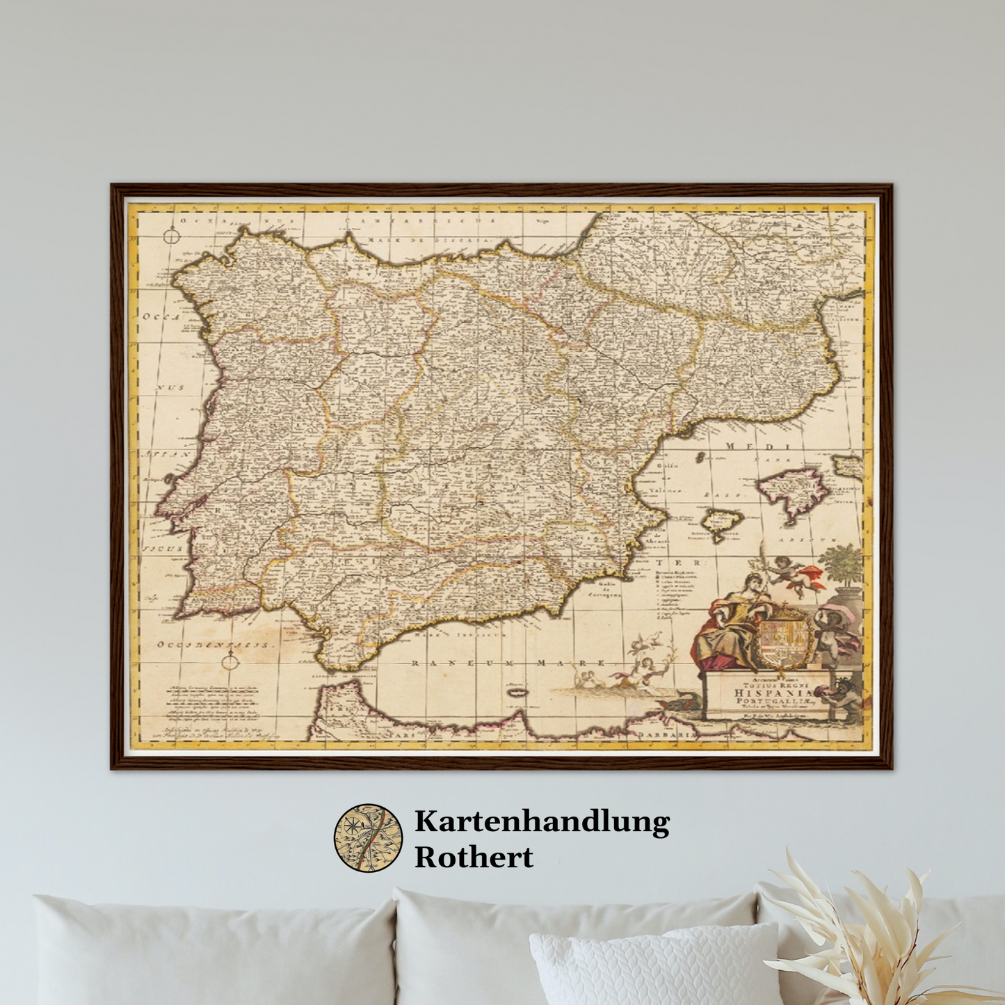 Historische Landkarte Spanien um 1698
