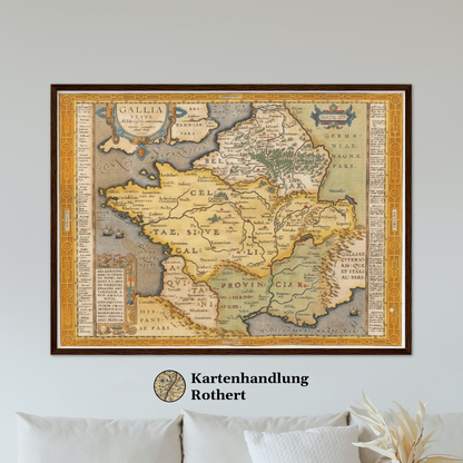 Historische Landkarte Historisches Gallien um 1609