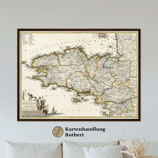 Historische Landkarte Bretagne um 1698