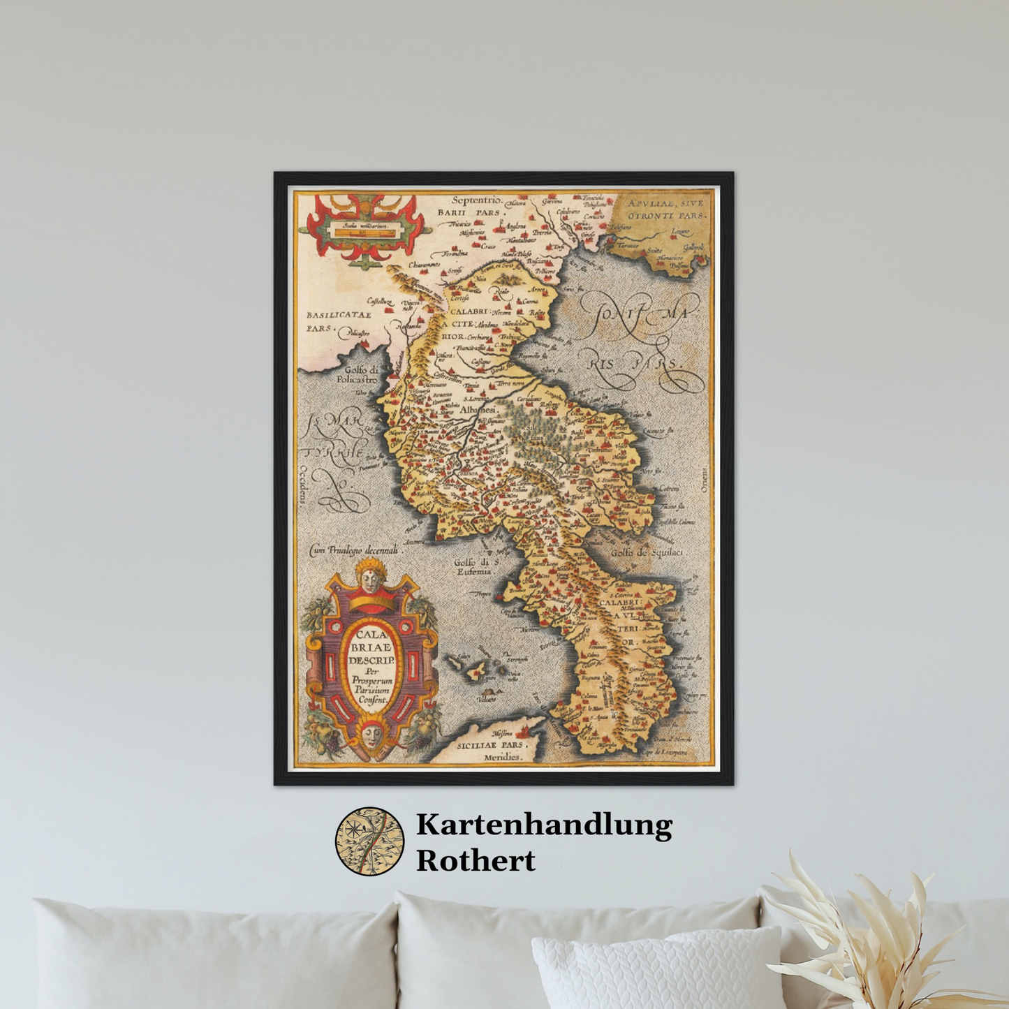Historische Landkarte Kalabrien um 1609