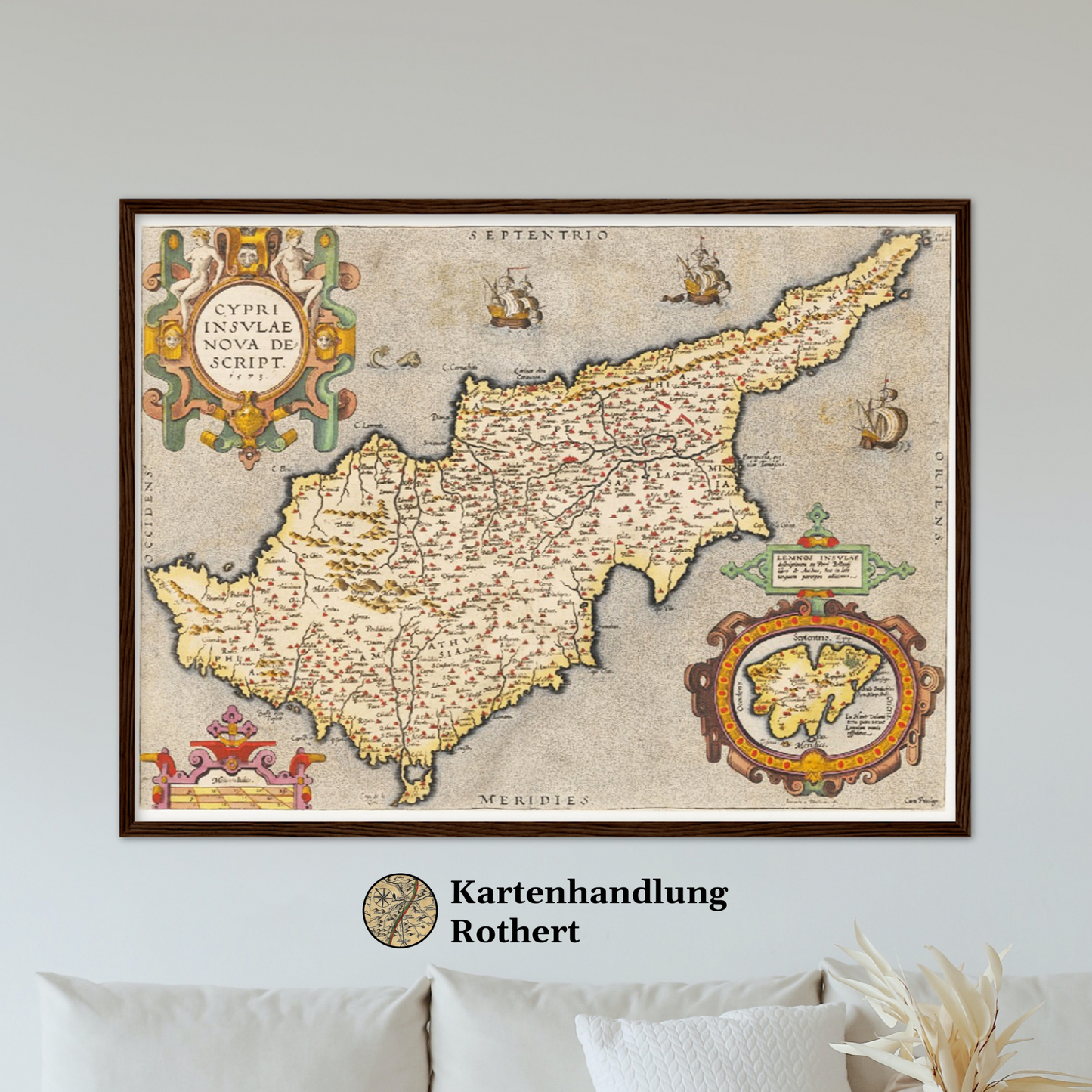 Historische Landkarte Zypern um 1609