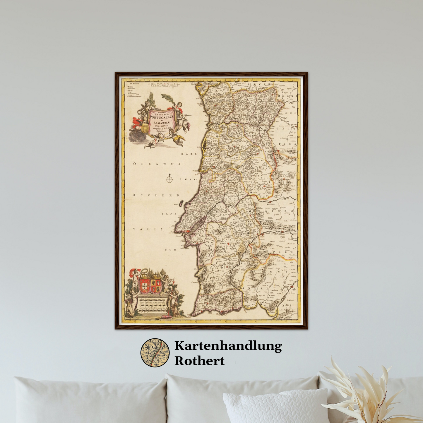 Historische Landkarte Portugal um 1698