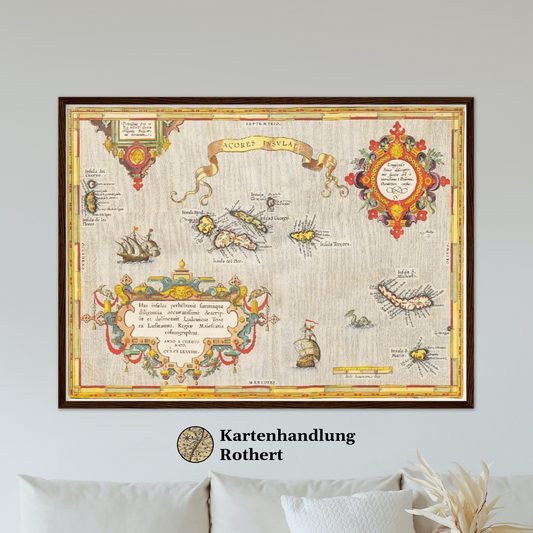 Historische Landkarte Azoren um 1609