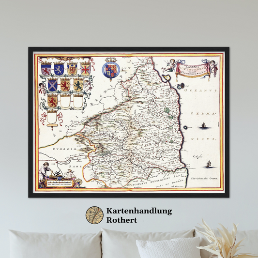 Historische Landkarte Northumberland um 1646